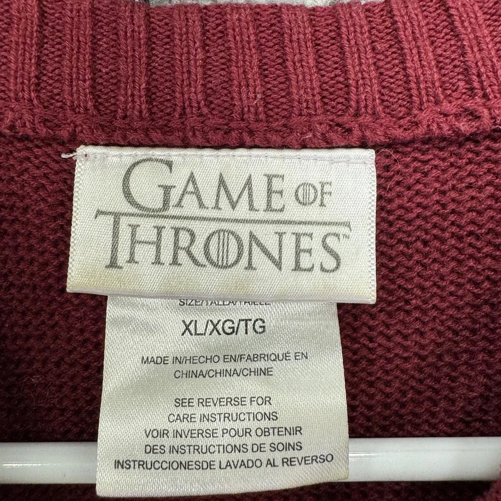 Game Of Thrones Sweater Mens XL Red Tyrion Lannister Ugly Christmas I Drink